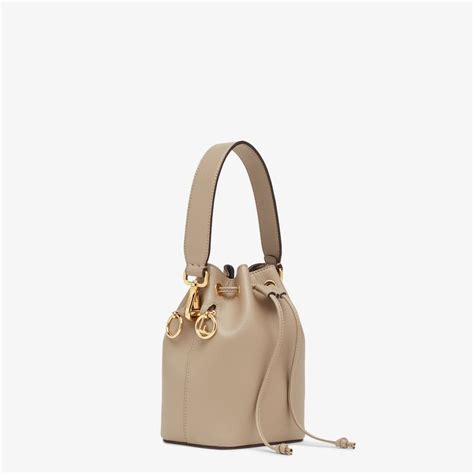 mon tresor beige leather mini-bag